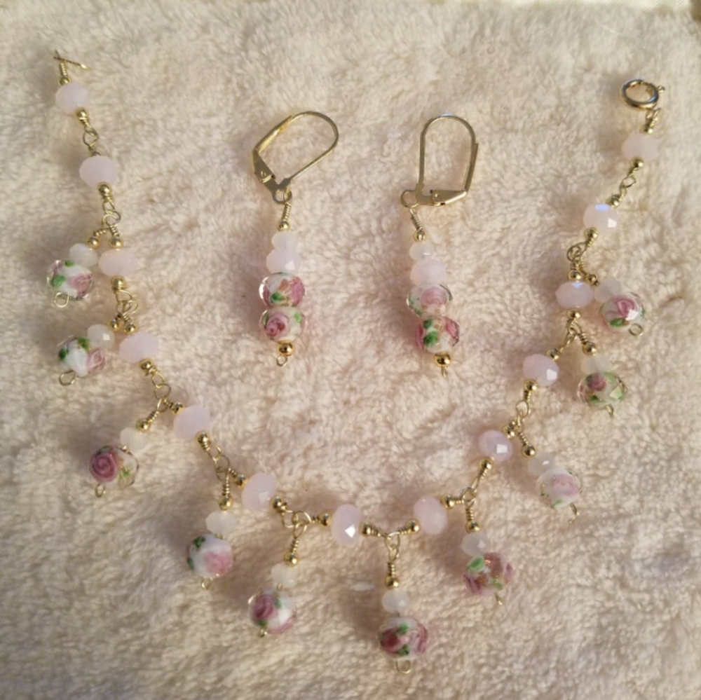 Hand made Bracelet with Earrings